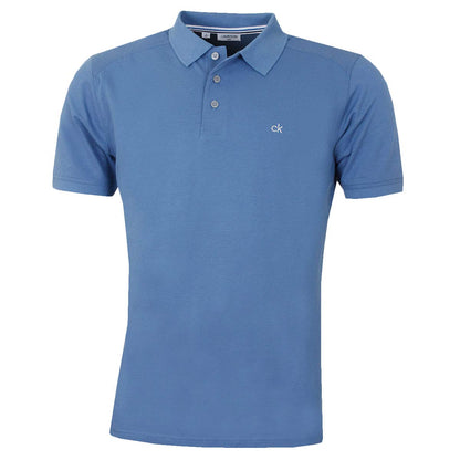 Calvin Klein Mens 2025 Campus 3 Button Ribbed Collar Golf Polo Shirt