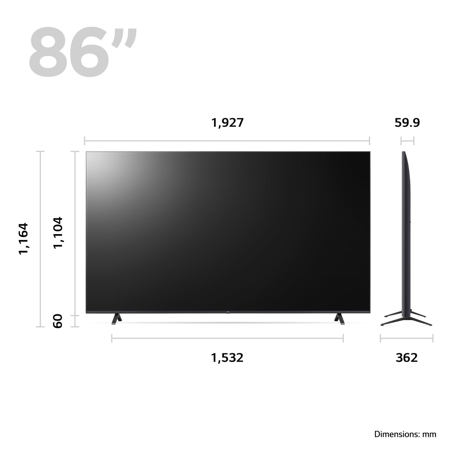 LG 43UT73006LA 43-Inch 4K UHD Smart TV, α5 AI Processor Gen7, Freeview Play and Amazon Alexa, 60Hz, Ashed Blue [Model 2024]
