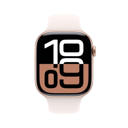 Apple Watch Series 10 GPS 42 mm Smartwatch with Jet Black Aluminium Case with Black Sport Band - S/M. Fitness Tracker, ECG App, Always-On Retina Display, Water Resistant