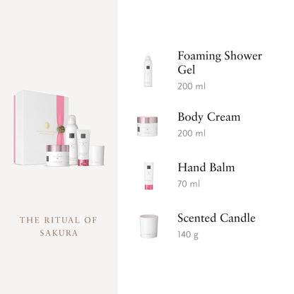 RITUALS Gift Set The Ritual of Sakura Small - Home and Skincare Products Enriched with Cherry Blossom and Rice Milk - Bath Gift Box with Renewing Properties