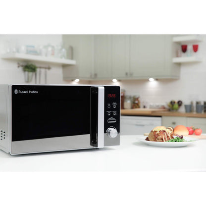 Russell Hobbs RHM2076B 20 Litre 800 W Black Digital Solo Microwave with 5 Power Levels, Automatic Defrost, 8 Auto Cook Menus, Clock and Timer, Easy Clean