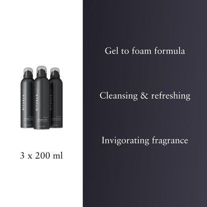 RITUALS Shower Foam Value Pack – The Ritual of Hammam, Sport and Homme - full size foaming shower gels - 3 x 200 ml