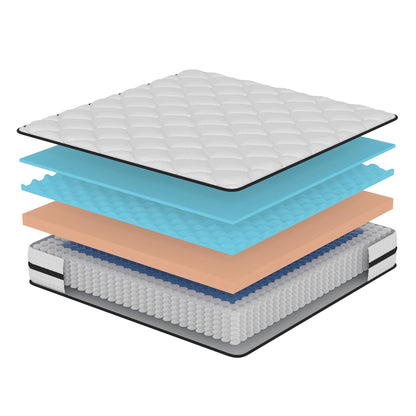 Twirest Double Mattress, Hybrid Memory Foam and Spring Mattress, Zonal Support, Decompression, Medium Firm, Soft and Breathable Cloth, Rolled-in-Box, 135x190x22cm