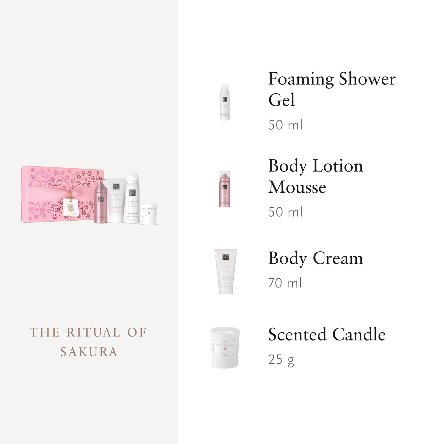 RITUALS Gift Set The Ritual of Sakura Small - Home and Skincare Products Enriched with Cherry Blossom and Rice Milk - Bath Gift Box with Renewing Properties