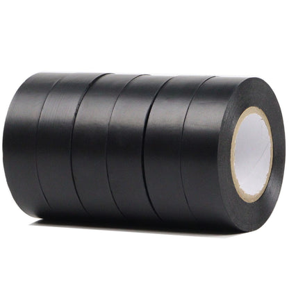 Black Electrical Tape 19MM x 20M Pack of 6-Strong Self-Adhesive PVC Insulation Tape