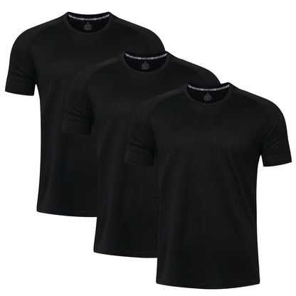 3 Pack Mens Running T Shirts Gym Clothes ShirtsQuick Dry Moisture Wicking Athletic Shirt Breathable Cool Workout Tshirts