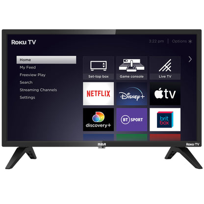 RCA Roku TV 32" Smart TV, RK32HN1 32 Inch HD TV with Apple TV+ BBC Netflix Freeview, DVB-T2/T Dolby Audio HDMI USB, Ideal Television for Small Lounge