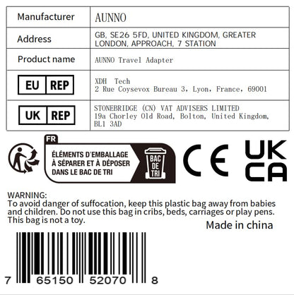 AUNNO Universal Travel Adapter, International Travel Plug
