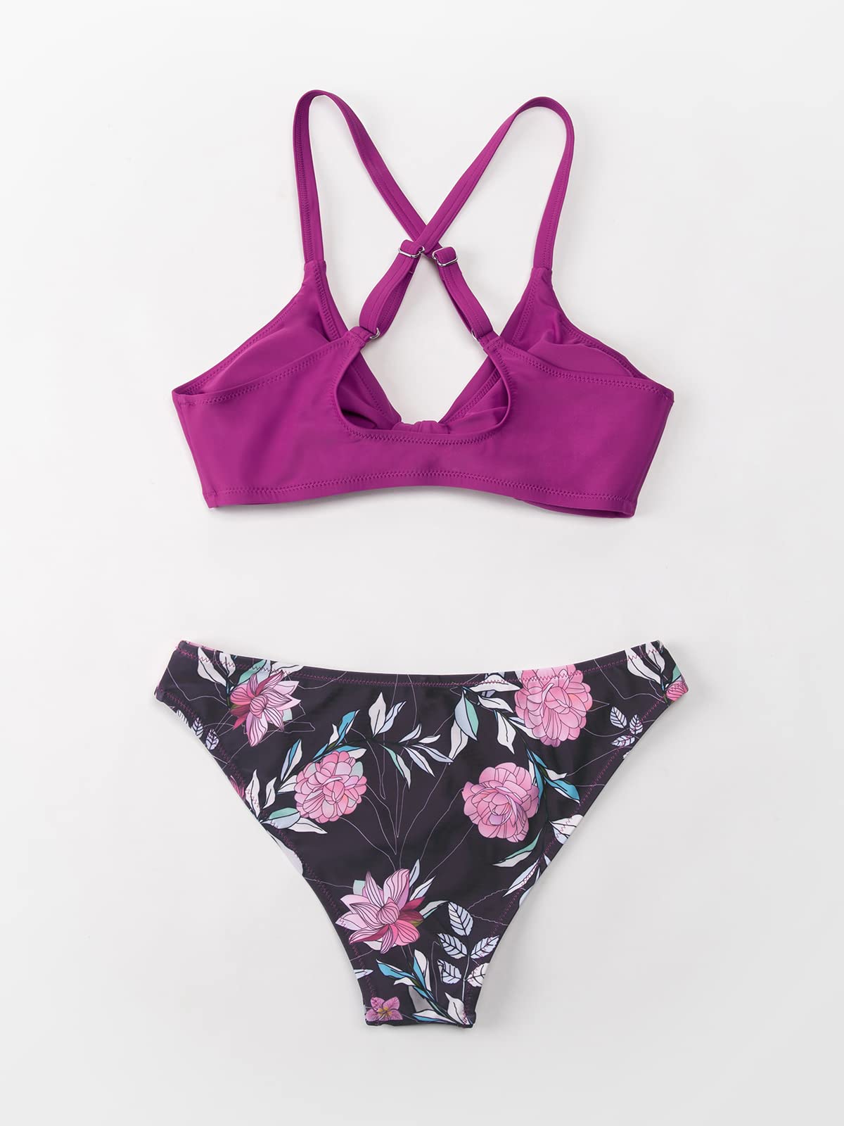 CUPSHE Women's Bikini Sets V Neck Knot Bunny Tie Low Waisted