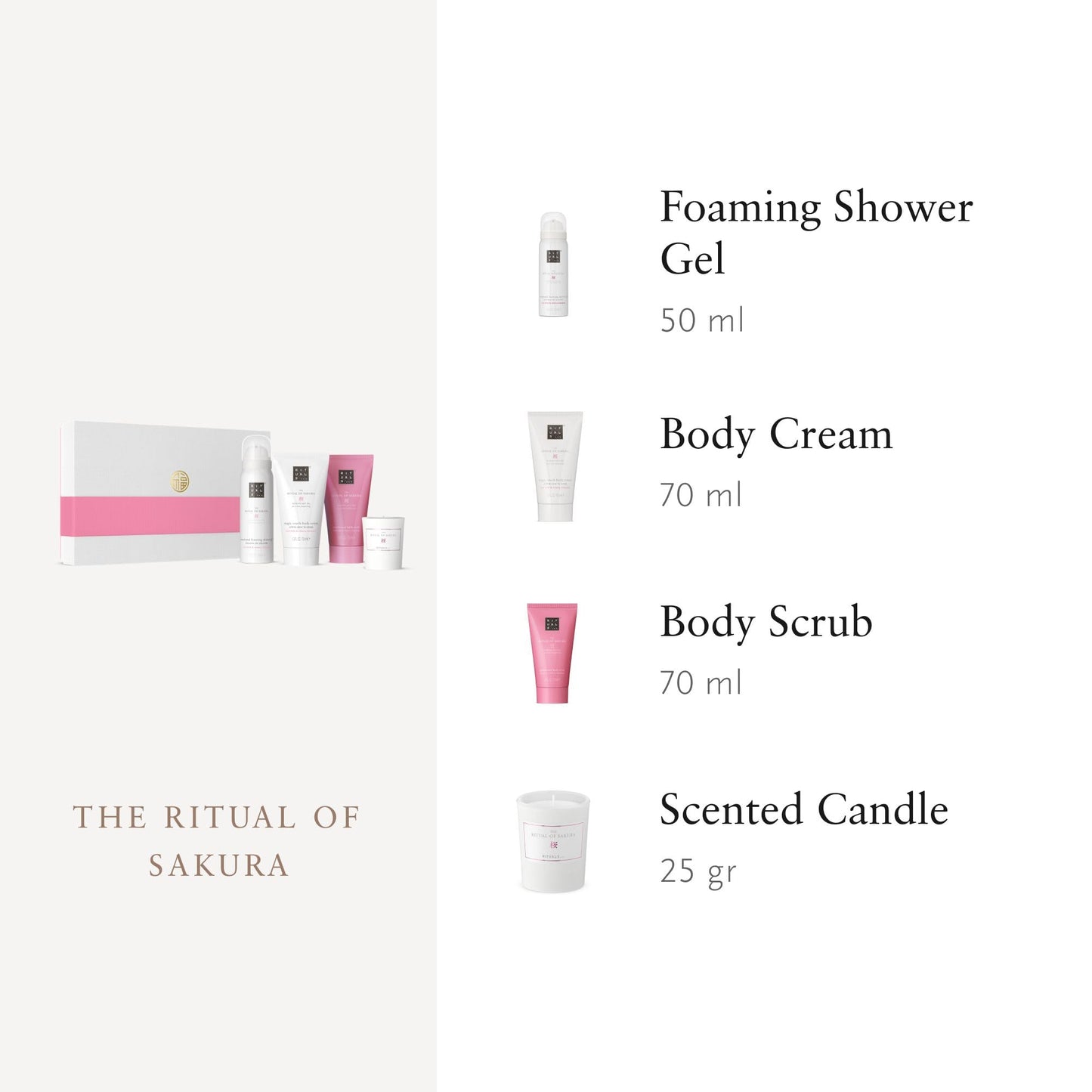 RITUALS Gift Set The Ritual of Sakura Small - Home and Skincare Products Enriched with Cherry Blossom and Rice Milk - Bath Gift Box with Renewing Properties