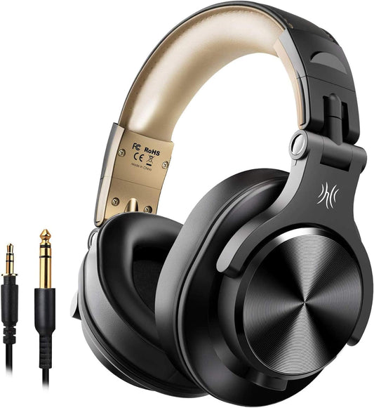 OneOdio A70 Bluetooth Headphones Over Ear, 72 Hrs Playtime, Monitor Level Stereo Sound Quality, Foldable Wireless＆Wired DJ Headphone, Professional Studio Headphones for DJ/TV/PC/Phone