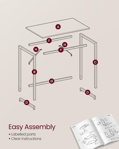 VASAGLE Computer Desk, Writing Desk, Small Office Table