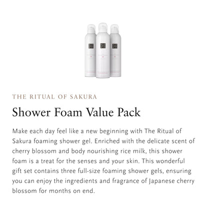 RITUALS Shower Foam Value Pack – The Ritual of Hammam, Sport and Homme - full size foaming shower gels - 3 x 200 ml