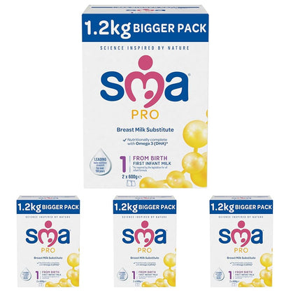 SMA First Infant Baby Milk Powder Formula , from birth , 1.2 kg (Pack of 1),packaging may vary