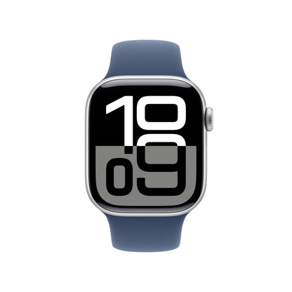 Apple Watch Series 10 GPS 42 mm Smartwatch with Jet Black Aluminium Case with Black Sport Band - S/M. Fitness Tracker, ECG App, Always-On Retina Display, Water Resistant