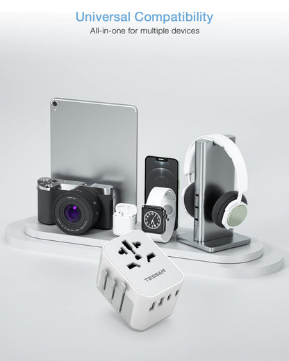 TESSAN Universal Travel Adapter Worldwide with 2 USB C and 2 USB A Ports