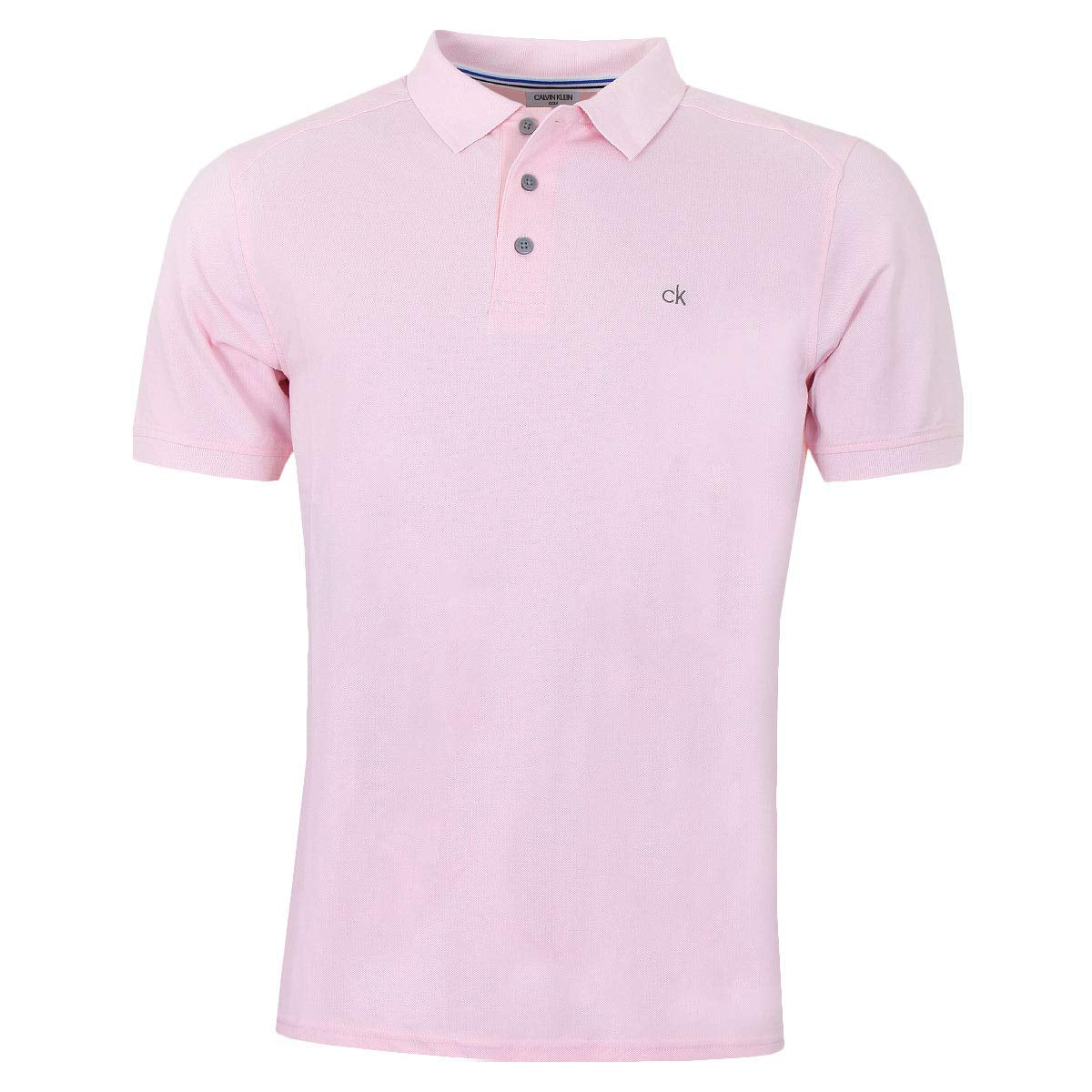 Calvin Klein Mens 2025 Campus 3 Button Ribbed Collar Golf Polo Shirt