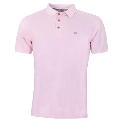 Calvin Klein Mens 2025 Campus 3 Button Ribbed Collar Golf Polo Shirt
