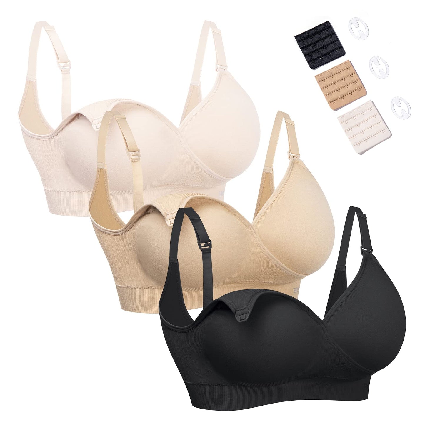 HOFISH 3PACK Full Bust Seamless Nursing Maternity Bras