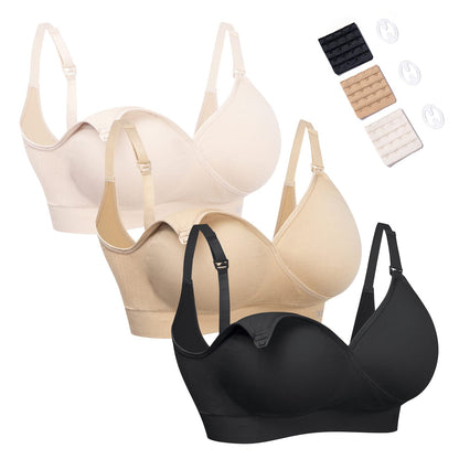 HOFISH 3PACK Full Bust Seamless Nursing Maternity Bras