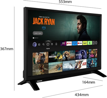 Toshiba 24WF2F53DB 24 Inch HD Ready Smart TV, TRU Resolution, TRU Micro Dimming, HDR10, Dolby Audio