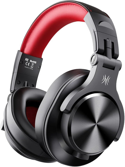 OneOdio A70 Bluetooth Headphones Over Ear, 72 Hrs Playtime, Monitor Level Stereo Sound Quality, Foldable Wireless＆Wired DJ Headphone, Professional Studio Headphones for DJ/TV/PC/Phone