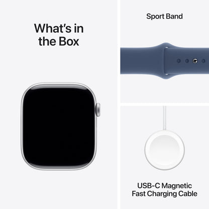 Apple Watch Series 10 GPS 42 mm Smartwatch with Jet Black Aluminium Case with Black Sport Band - S/M. Fitness Tracker, ECG App, Always-On Retina Display, Water Resistant