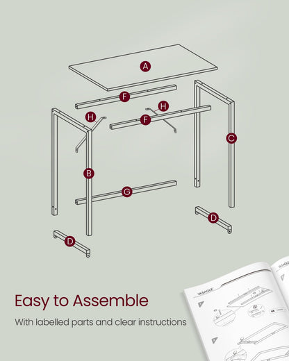 VASAGLE Computer Desk, Writing Desk, Small Office Table