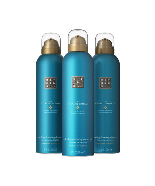 RITUALS Shower Foam Value Pack – The Ritual of Hammam, Sport and Homme - full size foaming shower gels - 3 x 200 ml