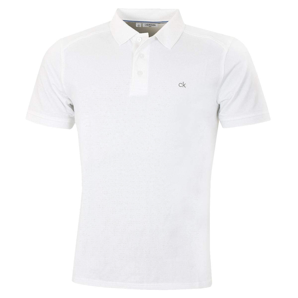 Calvin Klein Mens 2025 Campus 3 Button Ribbed Collar Golf Polo Shirt