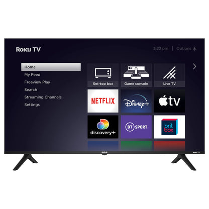 RCA Roku TV 32" Smart TV, RK32HN1 32 Inch HD TV with Apple TV+ BBC Netflix Freeview, DVB-T2/T Dolby Audio HDMI USB, Ideal Television for Small Lounge