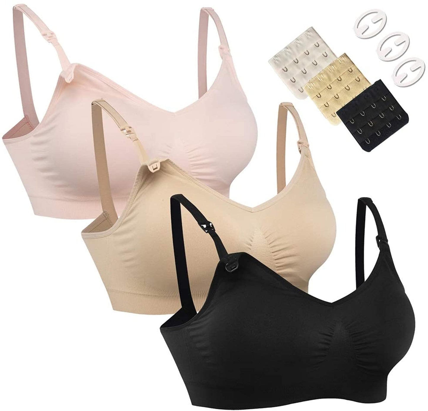 HOFISH 3PACK Full Bust Seamless Nursing Maternity Bras