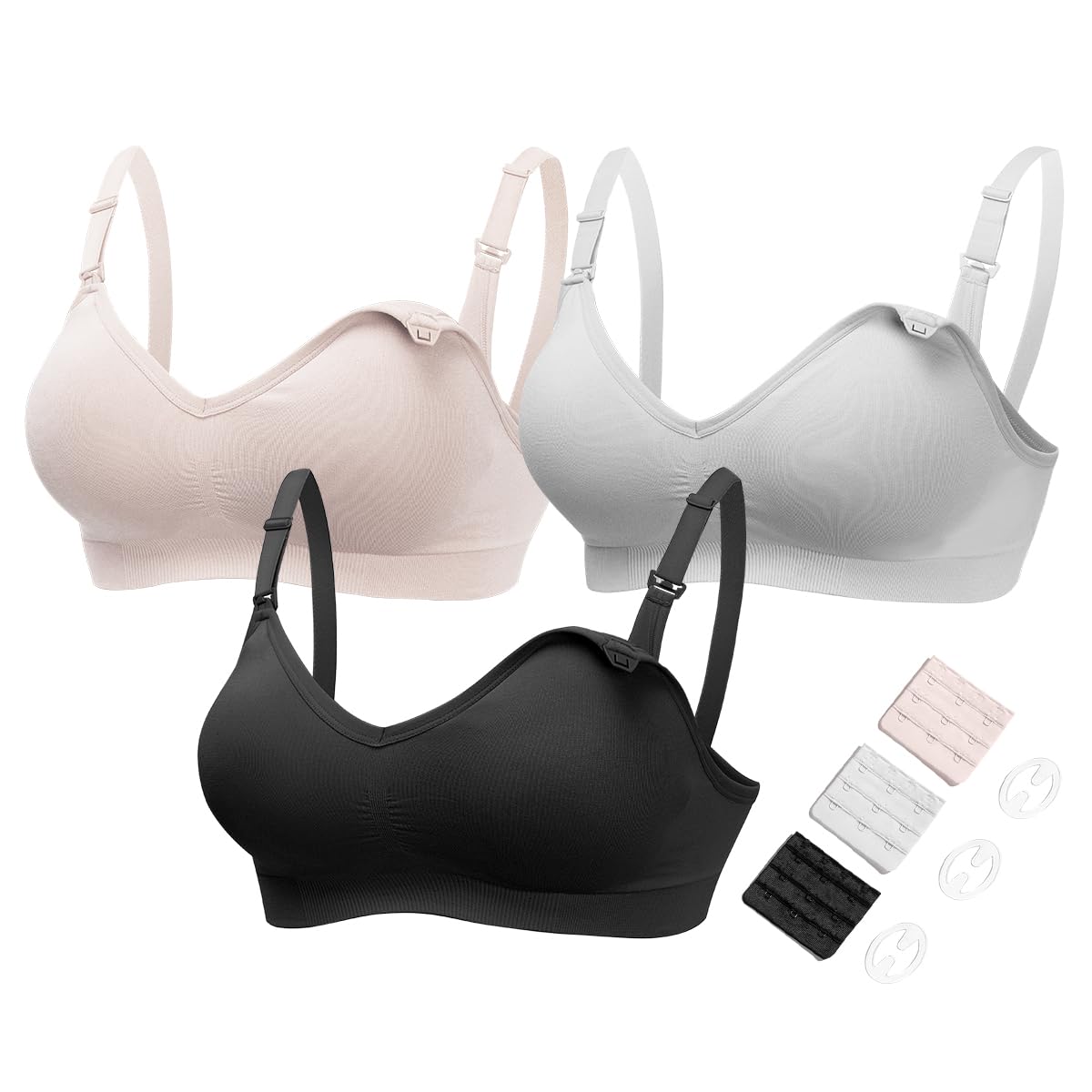 HOFISH 3PACK Full Bust Seamless Nursing Maternity Bras