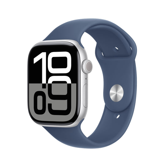 Apple Watch Series 10 GPS 42 mm Smartwatch with Jet Black Aluminium Case with Black Sport Band - S/M. Fitness Tracker, ECG App, Always-On Retina Display, Water Resistant