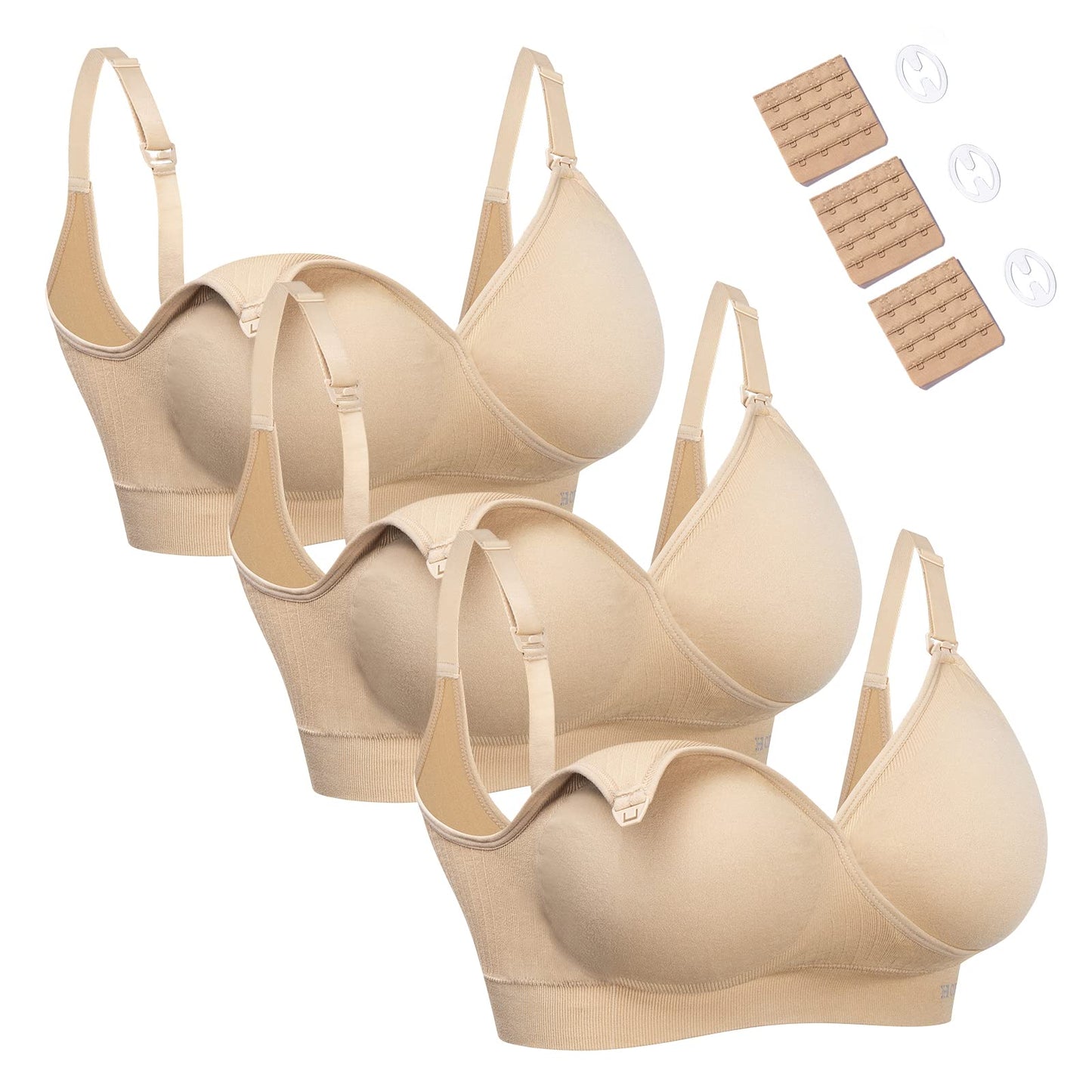 HOFISH 3PACK Full Bust Seamless Nursing Maternity Bras