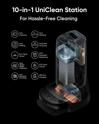 eufy X10 Pro Omni Robot Vacuum Cleaner with Mop, All-in-One Station