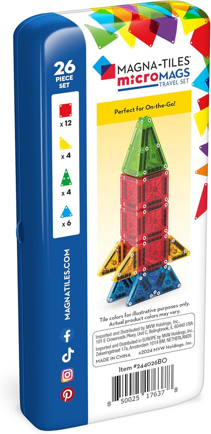 Magna-Tiles microMAGS 26-Piece Travel Magnetic Construction Set