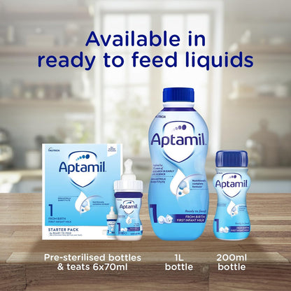 Aptamil 1 First Baby Milk Powder, From Birth, 800g (Pack of 6)