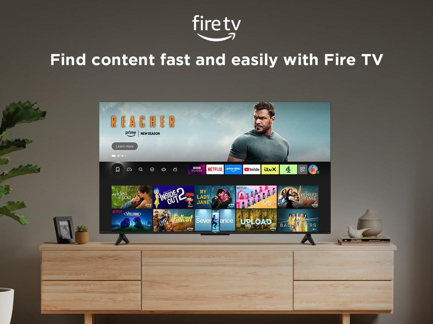 TCL 32SF540K 32-inch FHD Smart Television - HDR & HLG-Dolby Audio-DTS Virtual X/DTS-HD-Metal Bezel-less-Dual-band Wifi 5-with Fire OS 7 system