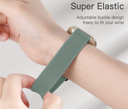 3 Pack Compatible with Fitbit Versa 4/3/Sense Strap, Soft Elastic Nylon Sport Replacement Band for Women & Men