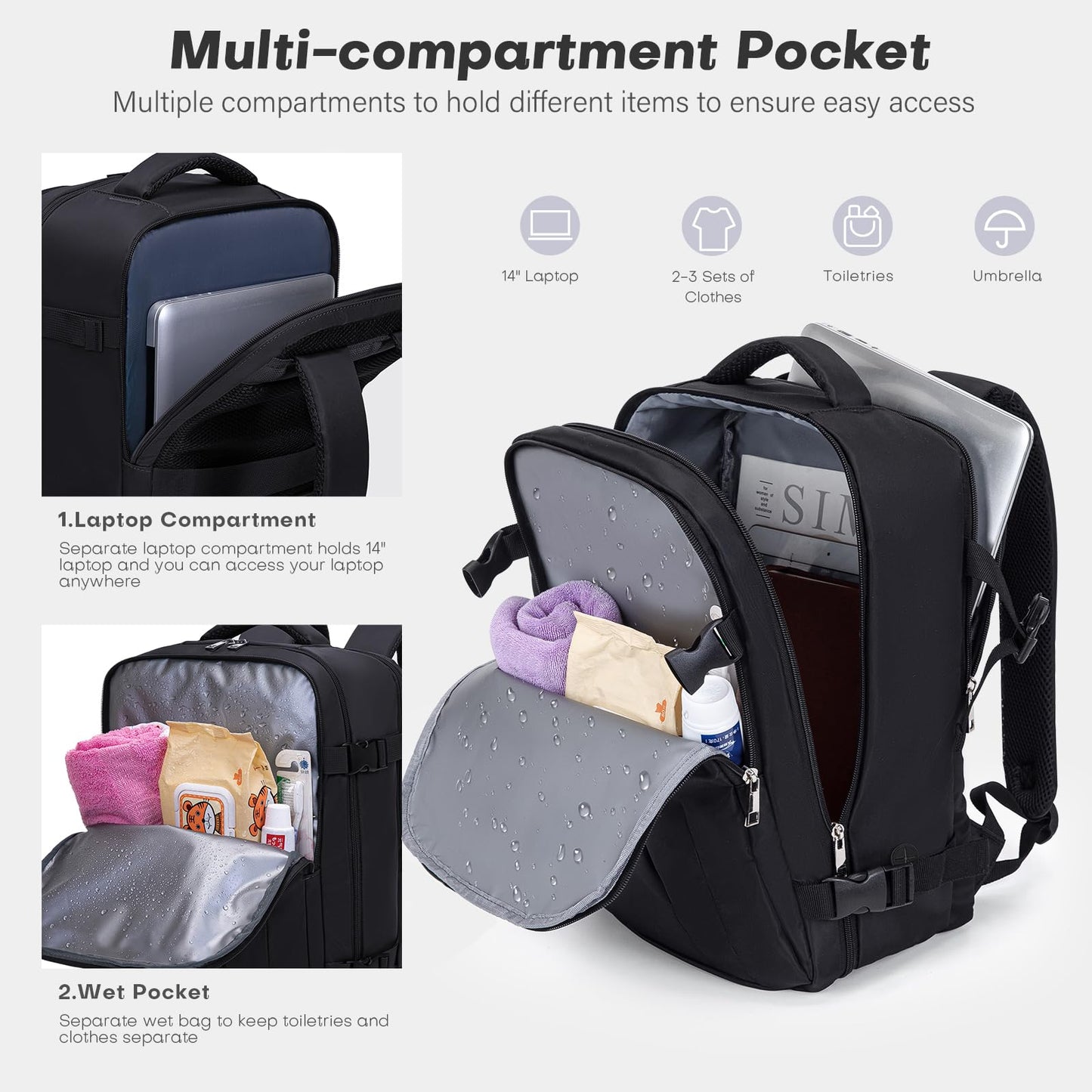 Xkdoai for Ryanair Cabin Bags 40x20x25