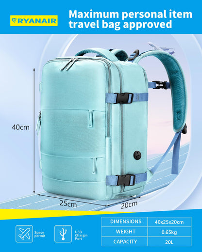 Cabin Bags for Ryanair 40x20x25 Underseat Travel Bag