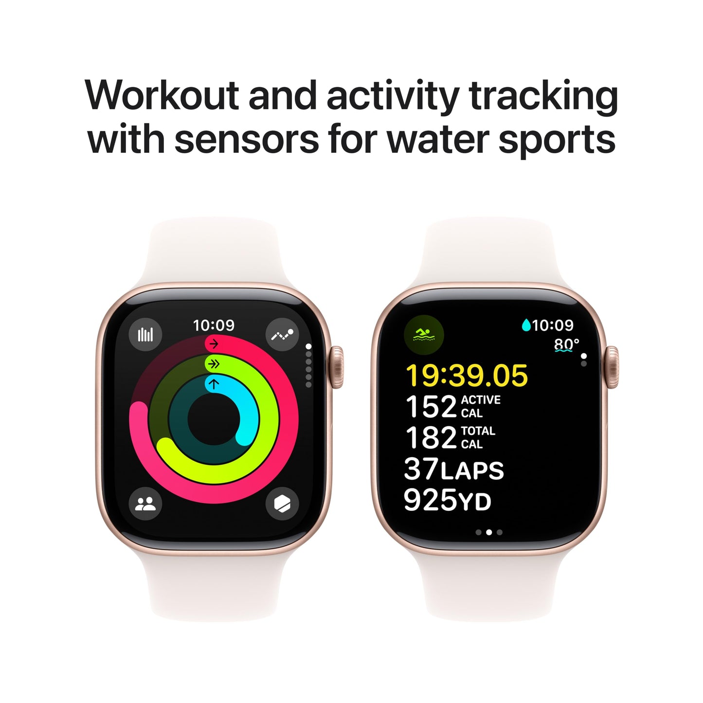 Apple Watch Series 10 GPS 42 mm Smartwatch with Jet Black Aluminium Case with Black Sport Band - S/M. Fitness Tracker, ECG App, Always-On Retina Display, Water Resistant