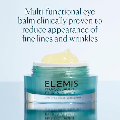 ELEMIS Pro-Collagen Eye Revive Mask, 3-in-1 Anti-Wrinkle Optic Cream for Dark Circles, Refreshing Vision Gel to Brighten, Hydrate and Rejuvenate, Moisturising Under Gaze Cream, 15ml
