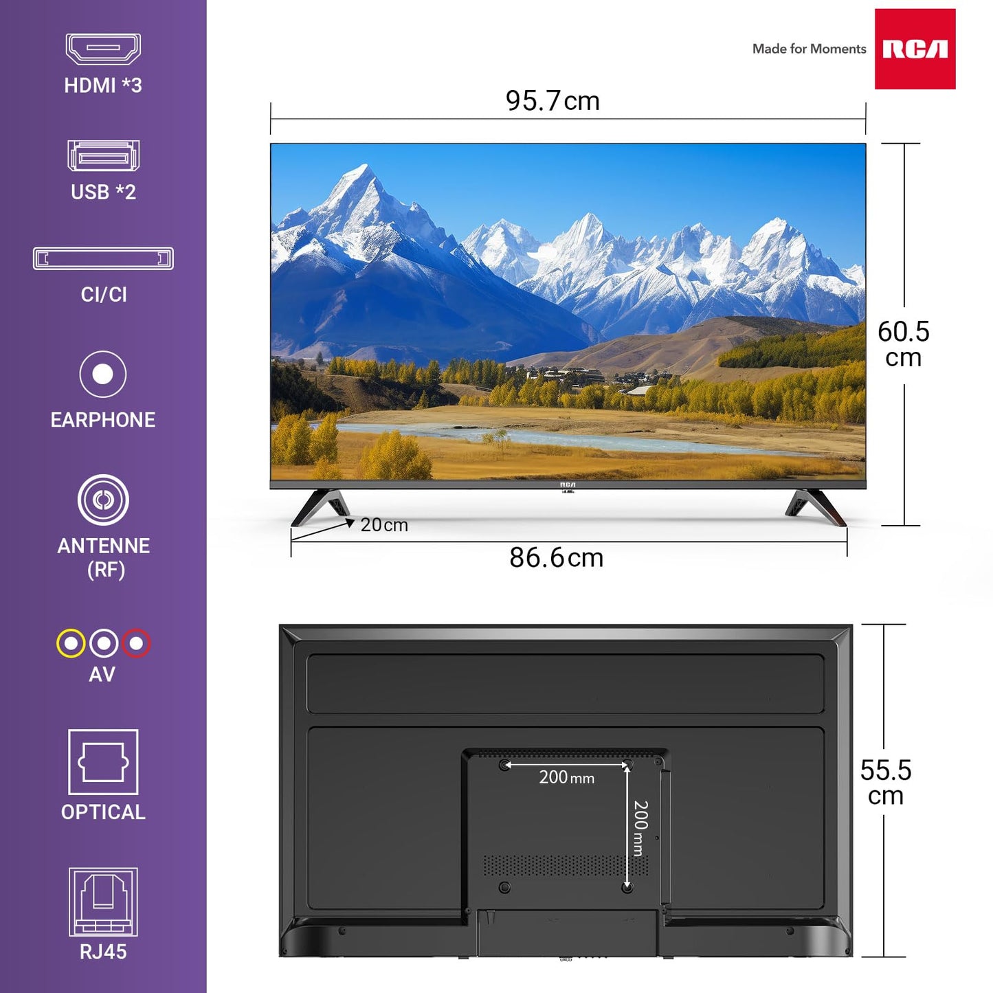 RCA Roku TV 32" Smart TV, RK32HN1 32 Inch HD TV with Apple TV+ BBC Netflix Freeview, DVB-T2/T Dolby Audio HDMI USB, Ideal Television for Small Lounge