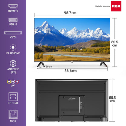 RCA Roku TV 32" Smart TV, RK32HN1 32 Inch HD TV with Apple TV+ BBC Netflix Freeview, DVB-T2/T Dolby Audio HDMI USB, Ideal Television for Small Lounge