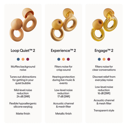 Loop Quiet 2 Ear Plugs – Ultra-Comfy Reusable Noise-Reducing