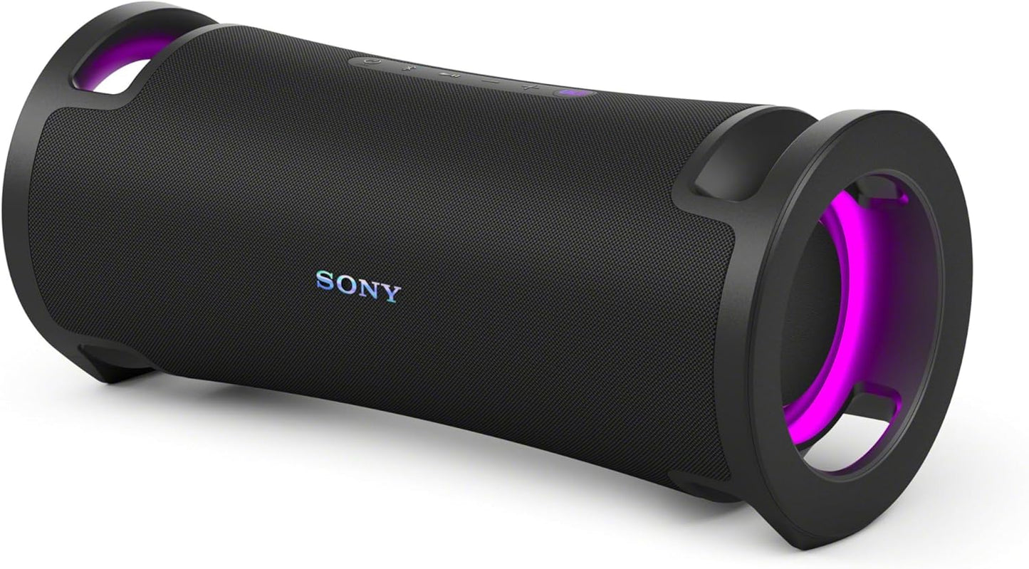 Sony ULT FIELD 7 - Wireless Bluetooth Portable Speaker with ULT POWER SOUND, Ultimate Deep BASS, X Balanced Speaker, 30 HR Battery, IP67, Waterproof, LED Lighting, Mic, Guitar Input - Black
