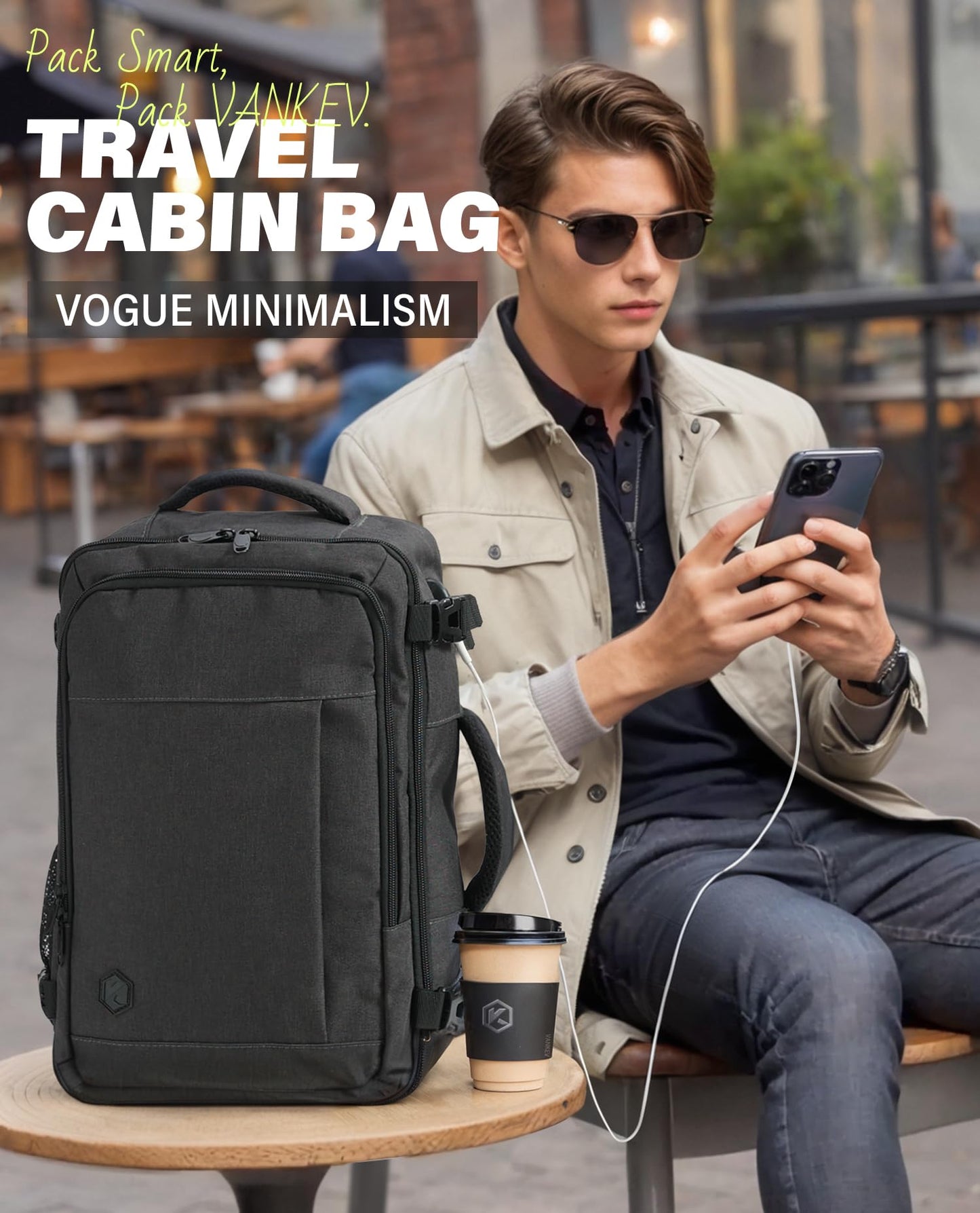 VANKEV Ryanair Cabin Bag 40x20x25 Underseat 20L