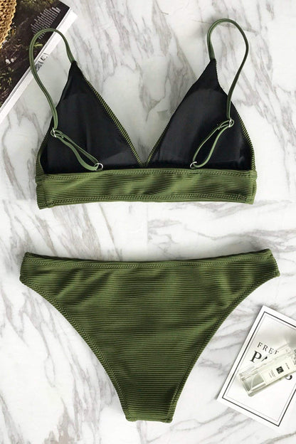 CUPSHE Women's Bikini Set Sexy Lace Up Triangle Bikini Two Piece